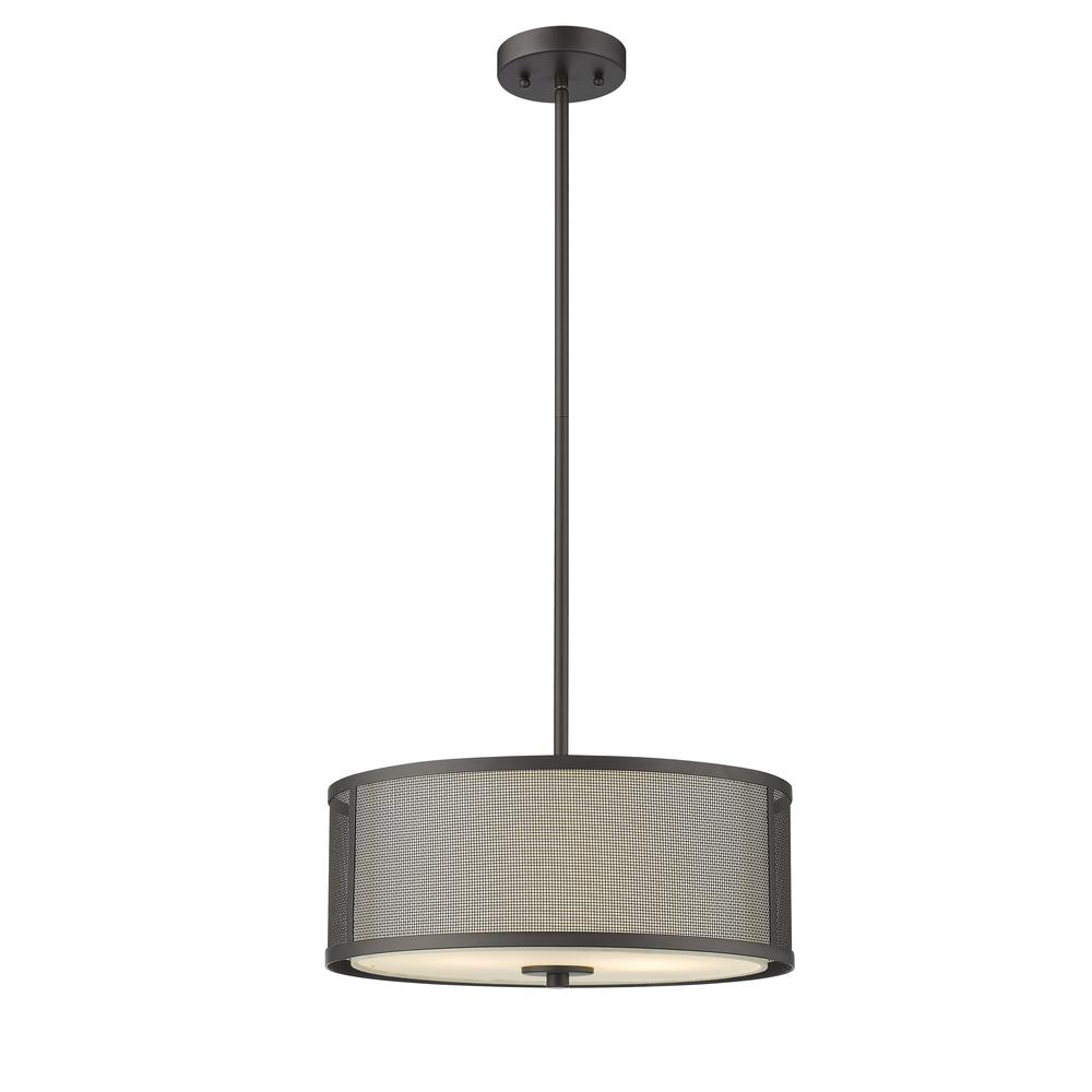 JULIANA Transitional 3 Light  Rubbed Bronze Ceiling Pendant 16" Wide. Picture 5