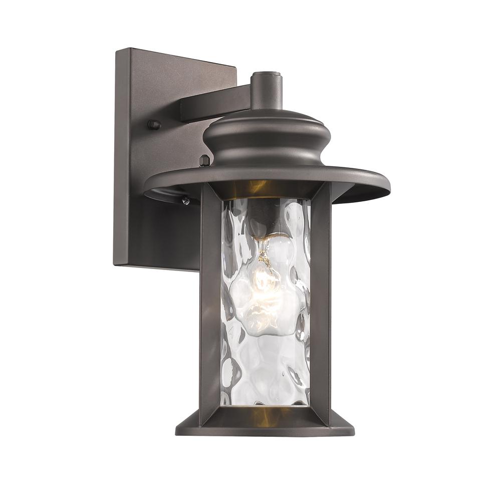 OWEN Transitional 1 Light Rubbed Bronze Outdoor Wall Sconce 12" Tall. Picture 1