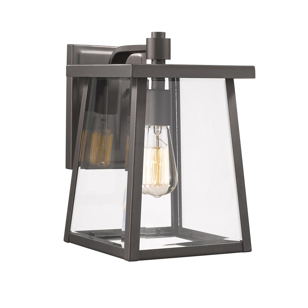 GABRIEL Transitional 1 Light Rubbed Bronze Outdoor Wall Sconce 12" Tall. Picture 1