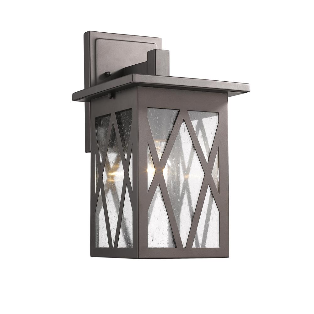ANTHONY Transitional 1 Light Rubbed Bronze Outdoor Wall Sconce 14" Tall. Picture 1