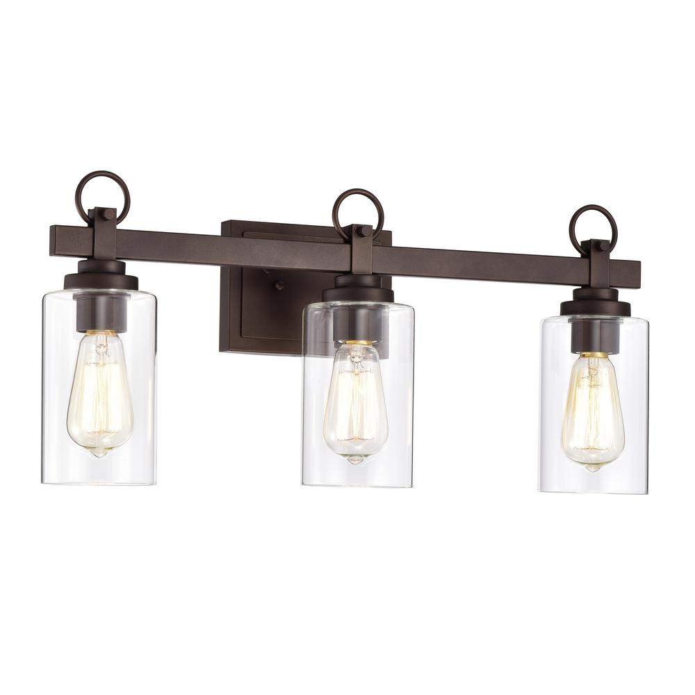 CHLOE Lighting EXTON Transitional 3 Light Oil Rubbed Bronze Bath Vanity Fixture 23" Wide. Picture 1