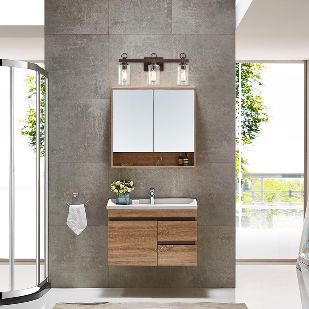 CHLOE Lighting EXTON Transitional 3 Light Oil Rubbed Bronze Bath Vanity Fixture 23" Wide. Picture 8