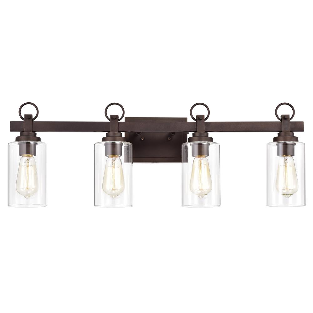 CHLOE Lighting EXTON Transitional 4 Light Oil Rubbed Bronze Bath Vanity Fixture 29" Wide. Picture 3