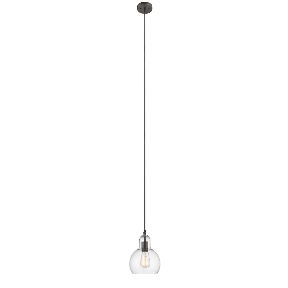 LEILANI Transitional 1 Light Rubbed Bronze Mini Ceiling Pendant 7.5" Wide. Picture 2