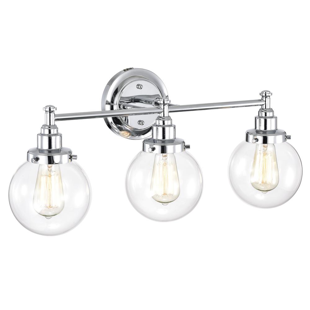 CHLOE Lighting MILO Transitional 3 Light Chrome Bath Vanity Fixture 24" Wide. Picture 1