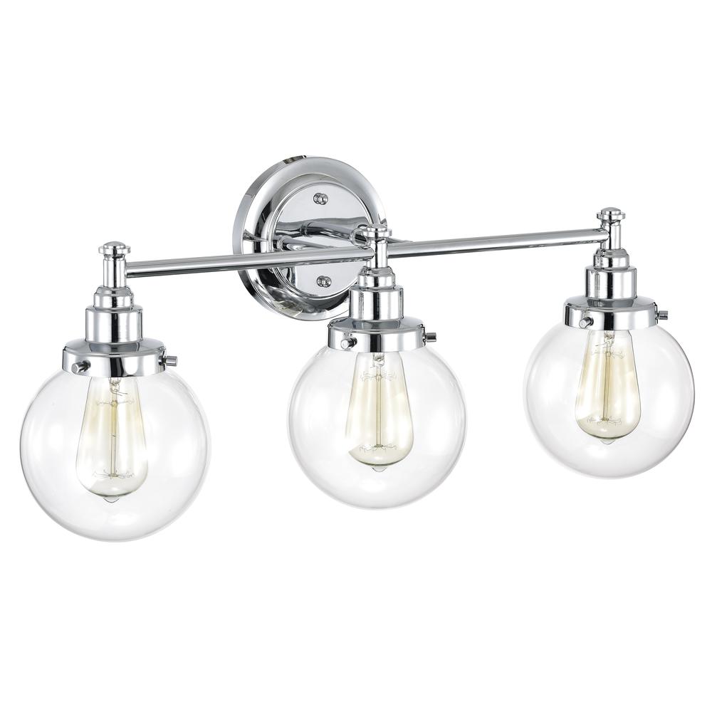 CHLOE Lighting MILO Transitional 3 Light Chrome Bath Vanity Fixture 24" Wide. Picture 2