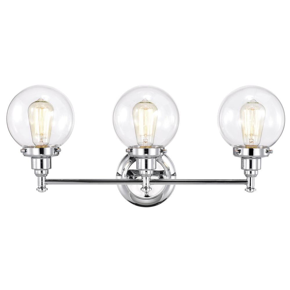 CHLOE Lighting MILO Transitional 3 Light Chrome Bath Vanity Fixture 24" Wide. Picture 3