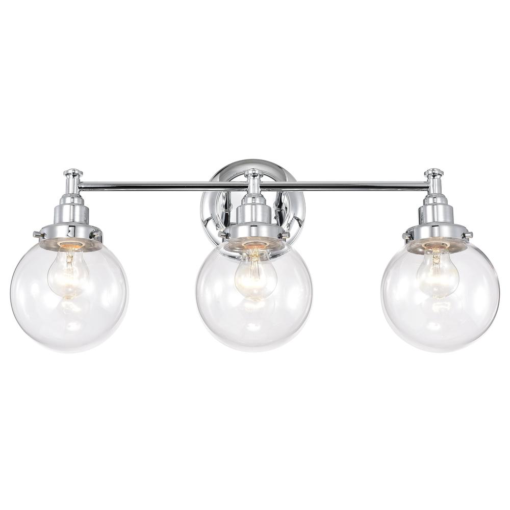 CHLOE Lighting MILO Transitional 3 Light Chrome Bath Vanity Fixture 24" Wide. Picture 8