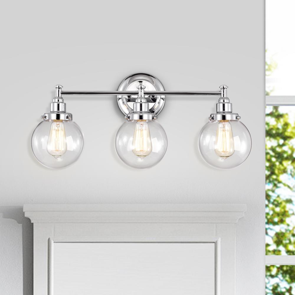 CHLOE Lighting MILO Transitional 3 Light Chrome Bath Vanity Fixture 24" Wide. Picture 9