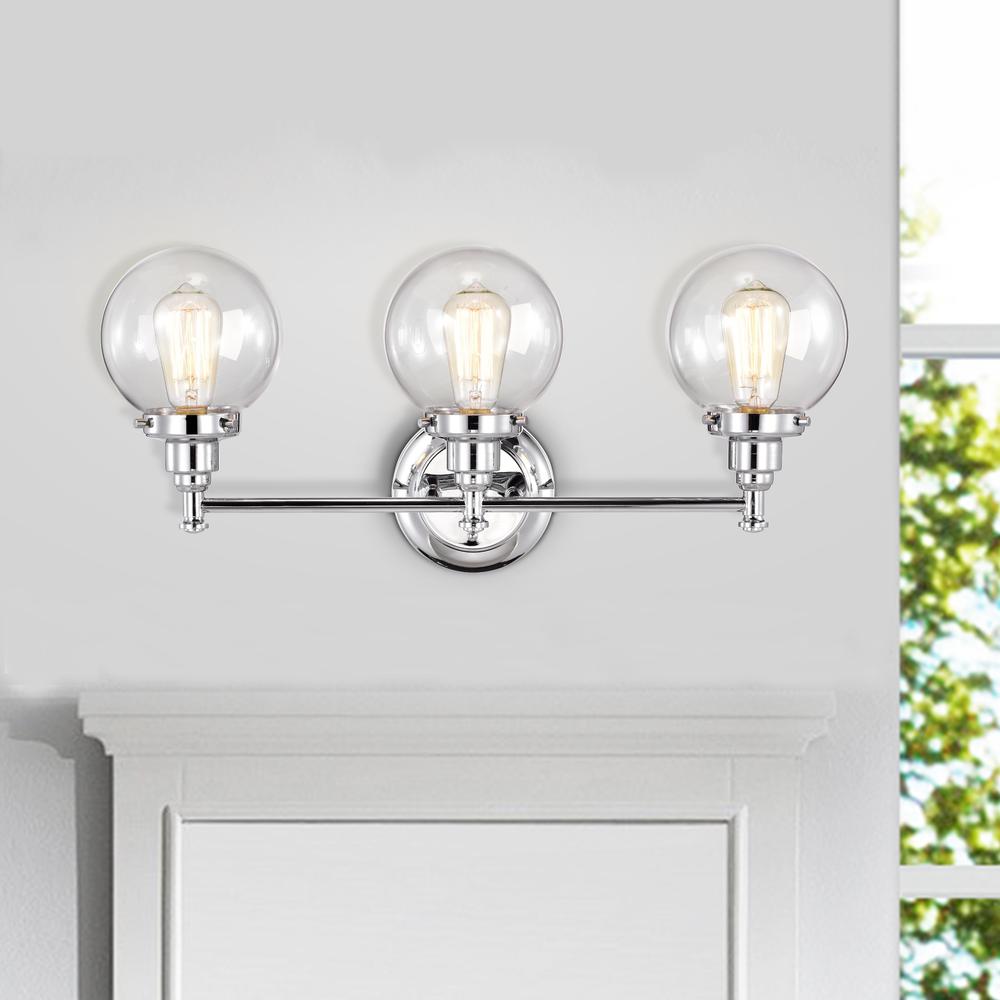 CHLOE Lighting MILO Transitional 3 Light Chrome Bath Vanity Fixture 24" Wide. Picture 12