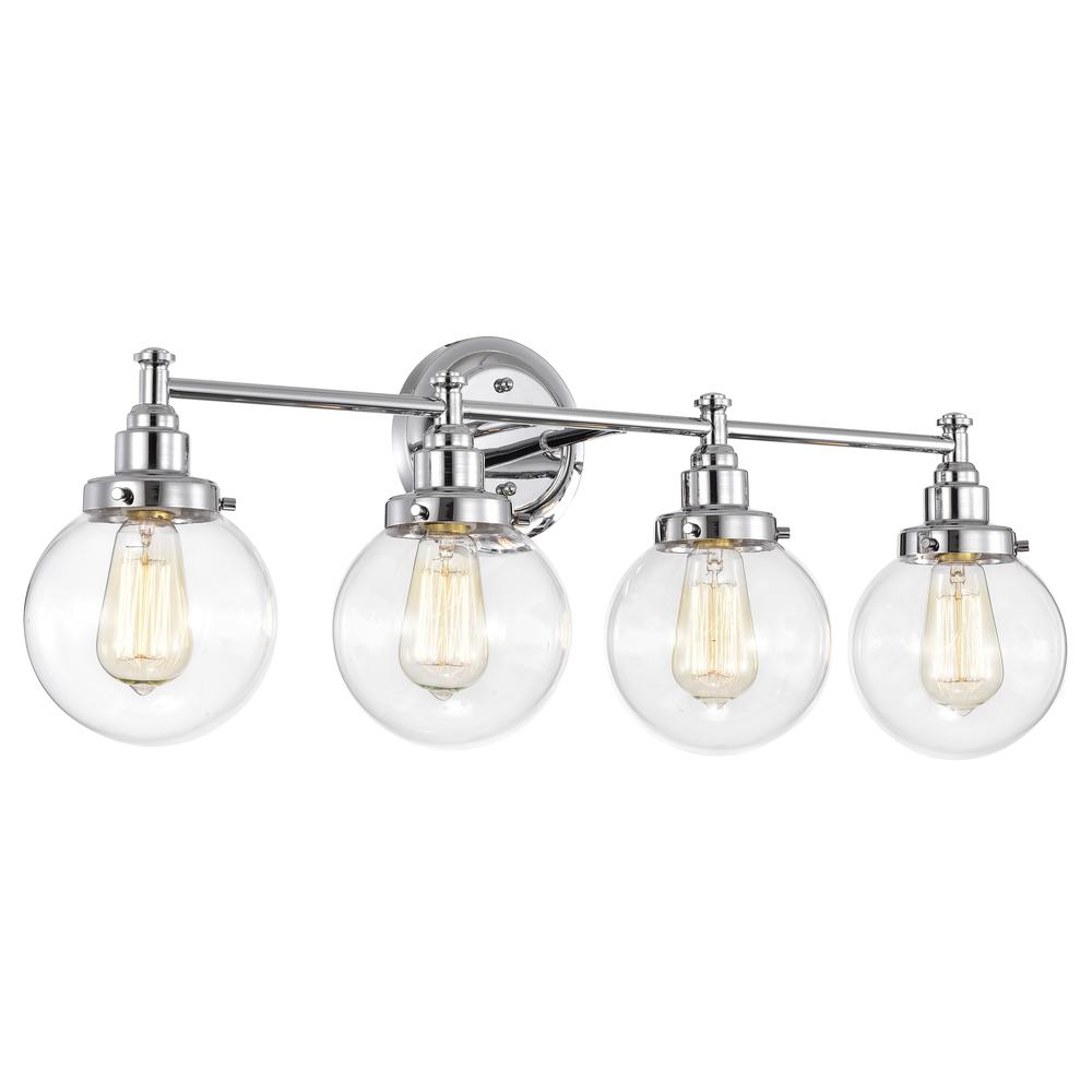 CHLOE Lighting MILO Transitional 4 Light Chrome Bath Vanity Fixture 30" Wide. Picture 1