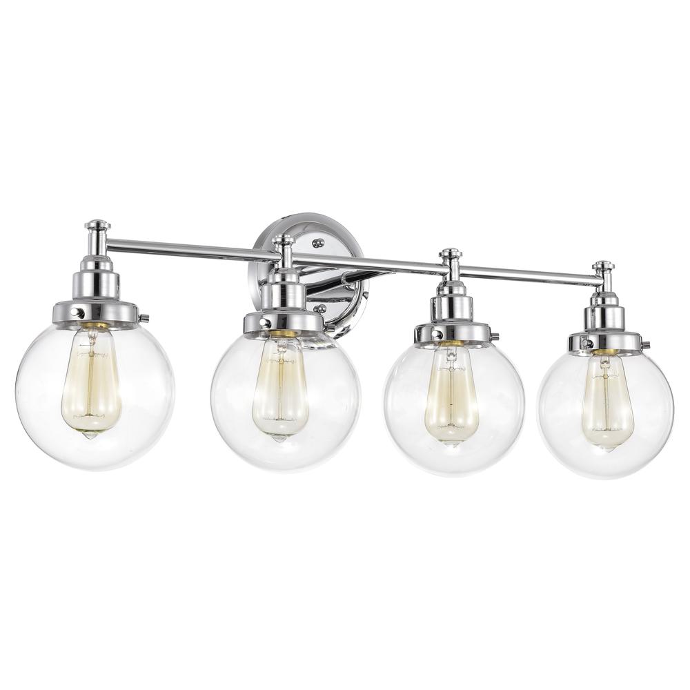 CHLOE Lighting MILO Transitional 4 Light Chrome Bath Vanity Fixture 30" Wide. Picture 2