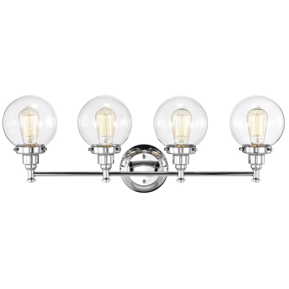 CHLOE Lighting MILO Transitional 4 Light Chrome Bath Vanity Fixture 30" Wide. Picture 3