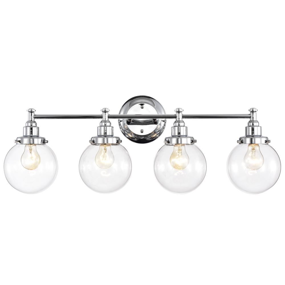 CHLOE Lighting MILO Transitional 4 Light Chrome Bath Vanity Fixture 30" Wide. Picture 7