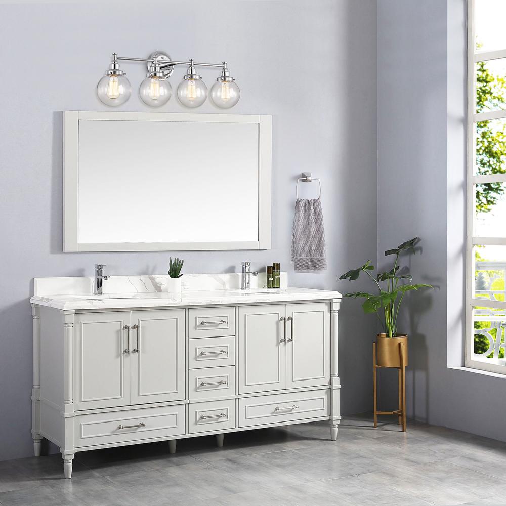 CHLOE Lighting MILO Transitional 4 Light Chrome Bath Vanity Fixture 30" Wide. Picture 9