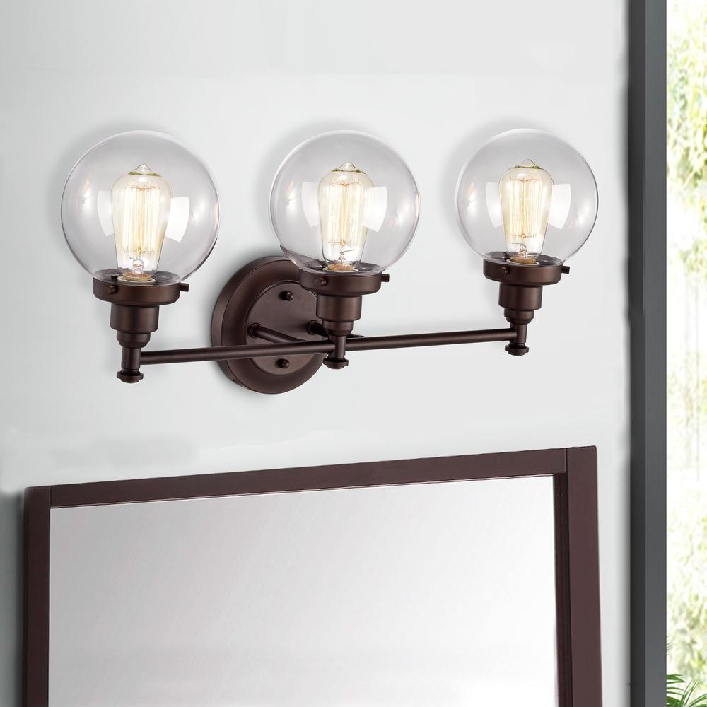 CHLOE Lighting MILO Transitional 3 Light Oil Rubbed Bronze Bath Vanity Fixture 24" Wide. Picture 10