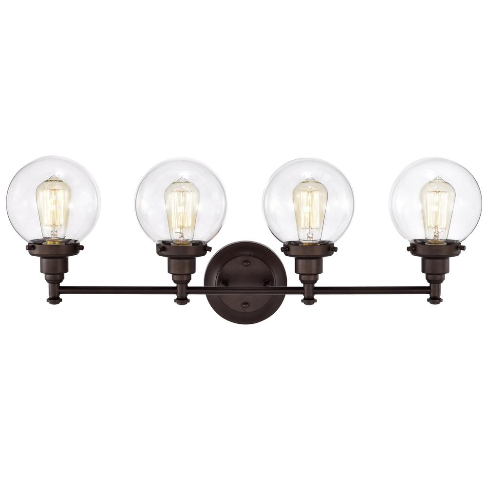 CHLOE Lighting MILO Transitional 4 Light Oil Rubbed Bronze Bath Vanity Fixture 30" Wide. Picture 3