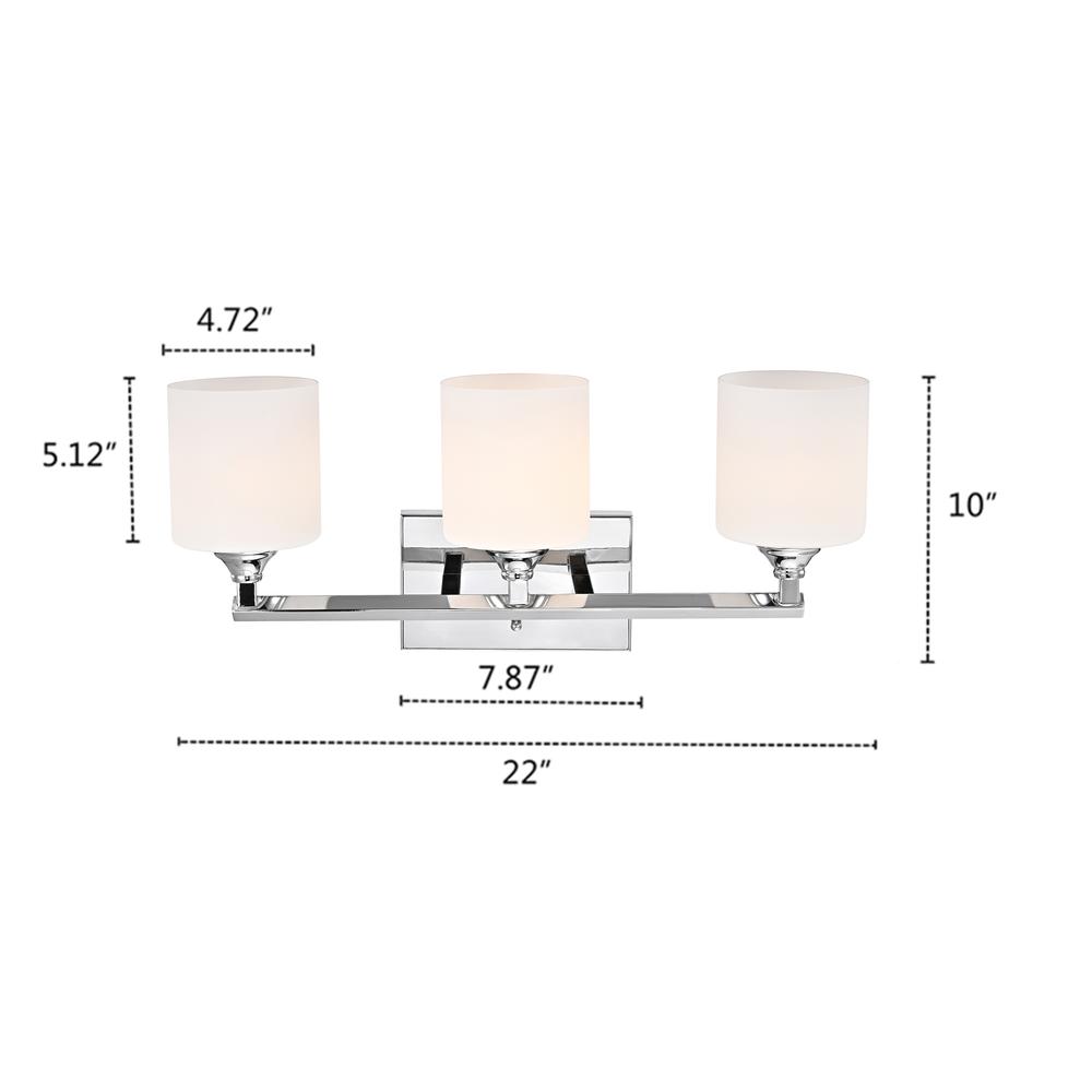 CHLOE Lighting JANE Contemporary 3 Light Chrome Bath Vanity Fixture 22" Width. Picture 11