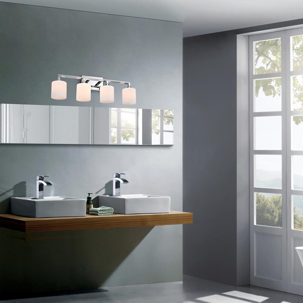 CHLOE Lighting JANE Contemporary 4 Light Chrome Bath Vanity Fixture 29" Width. Picture 7