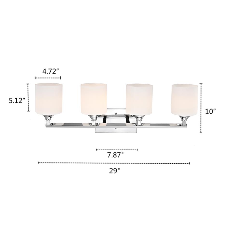CHLOE Lighting JANE Contemporary 4 Light Chrome Bath Vanity Fixture 29" Width. Picture 9