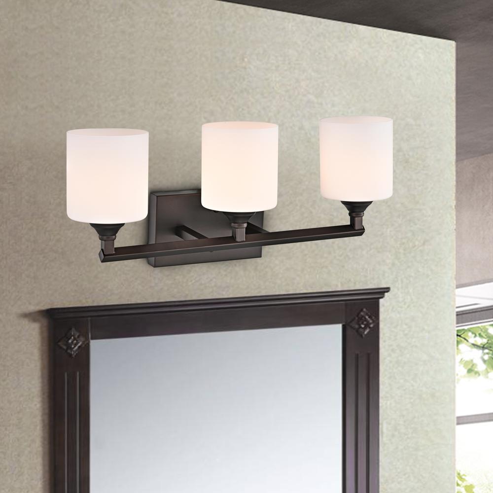 CHLOE Lighting JANE Contemporary 3 Light Rubbed Bronze Bath Vanity Fixture 22" Width. Picture 9