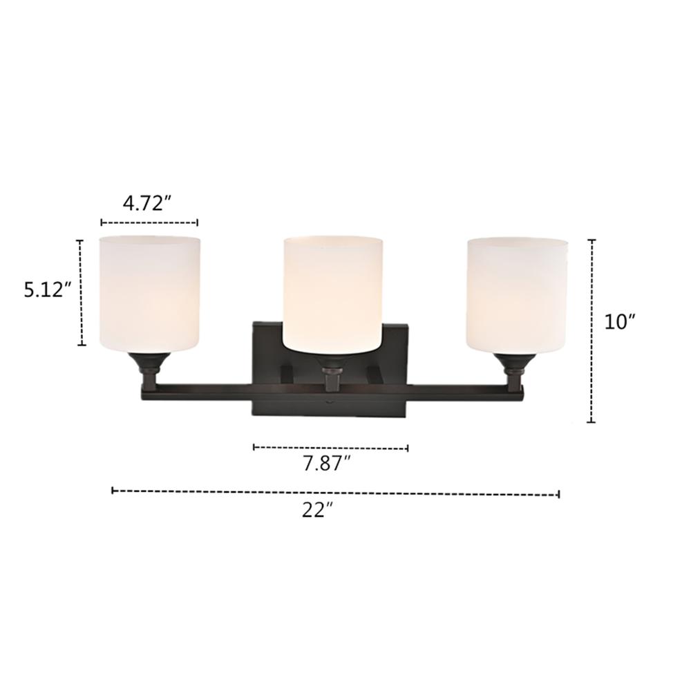 CHLOE Lighting JANE Contemporary 3 Light Rubbed Bronze Bath Vanity Fixture 22" Width. Picture 10