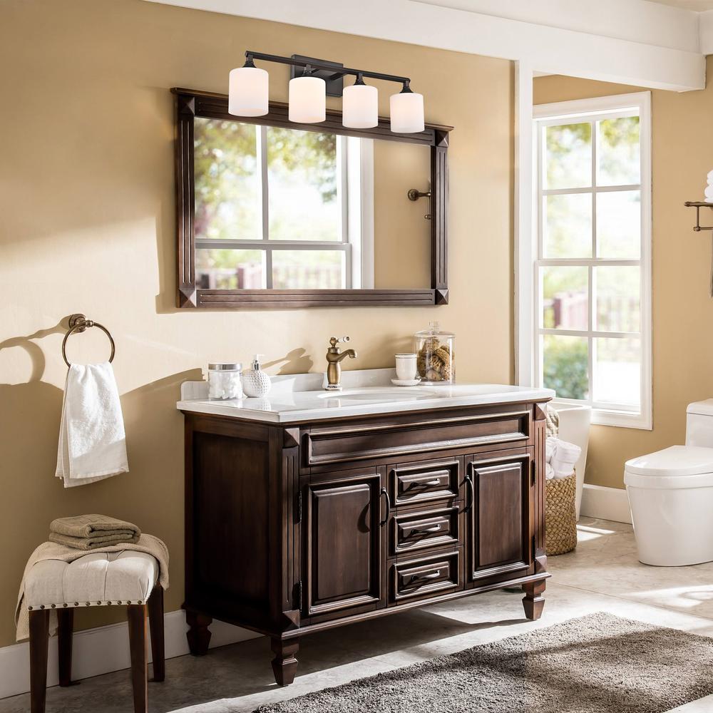 CHLOE Lighting JANE Contemporary 4 Light Rubbed Bronze Bath Vanity Fixture 29" Width. Picture 7