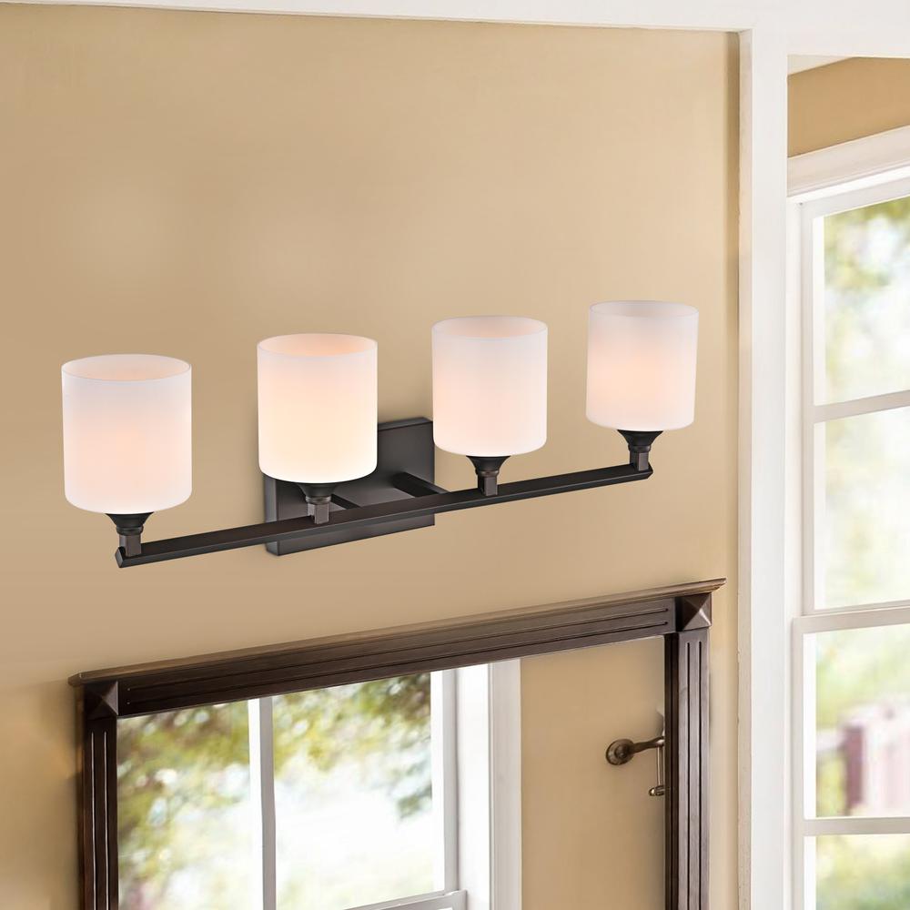 CHLOE Lighting JANE Contemporary 4 Light Rubbed Bronze Bath Vanity Fixture 29" Width. Picture 8