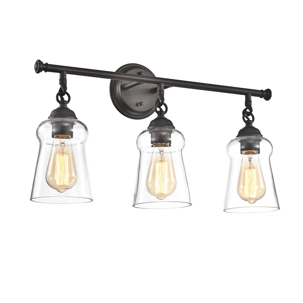 CHLOE Lighting CHERYL Contemporary 3 Light Rubbed Bronze Bath Vanity Fixture 23" Width. Picture 1