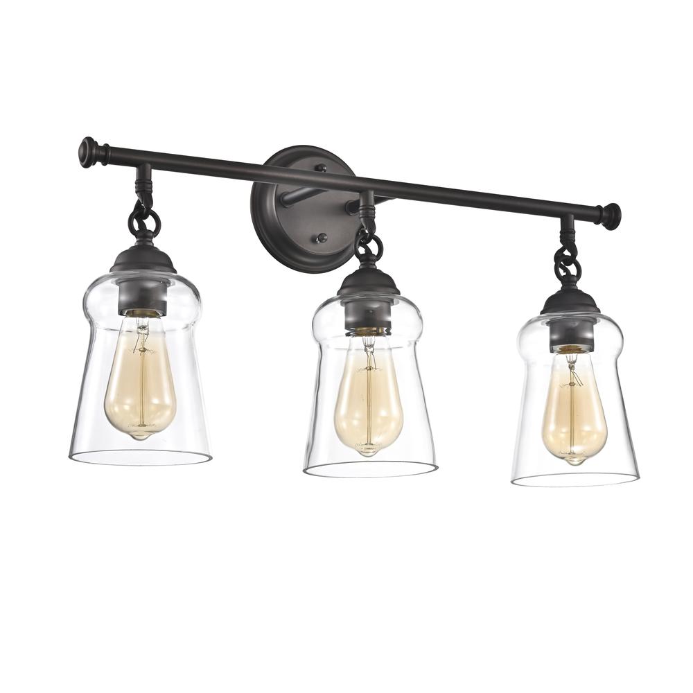 CHLOE Lighting CHERYL Contemporary 3 Light Rubbed Bronze Bath Vanity Fixture 23" Width. Picture 2