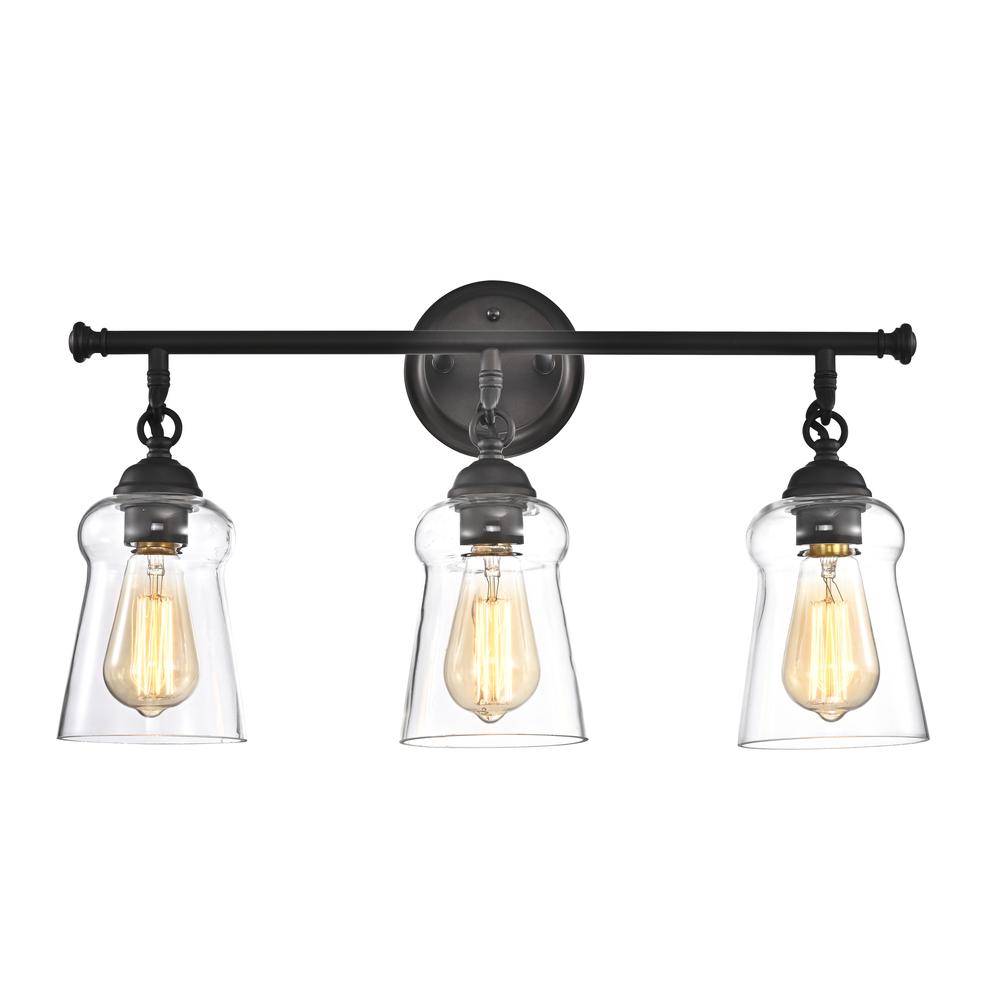 CHLOE Lighting CHERYL Contemporary 3 Light Rubbed Bronze Bath Vanity Fixture 23" Width. Picture 3
