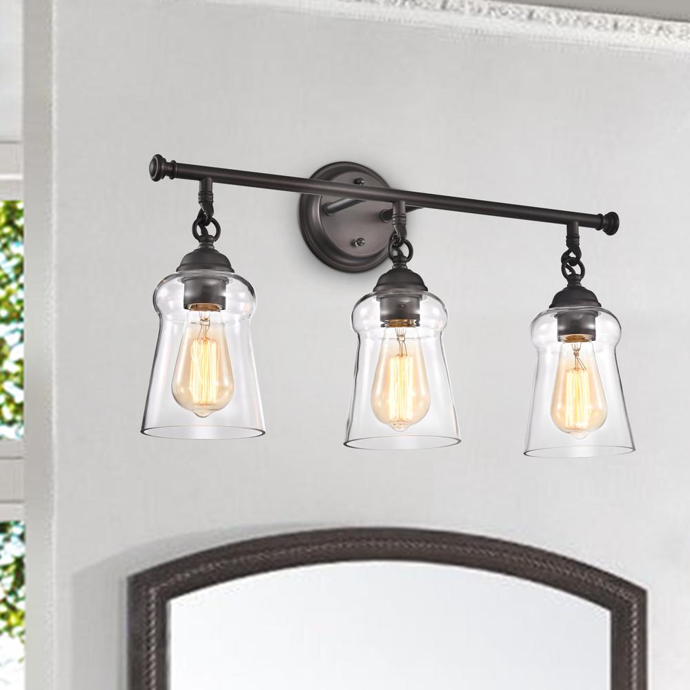 CHLOE Lighting CHERYL Contemporary 3 Light Rubbed Bronze Bath Vanity Fixture 23" Width. Picture 8