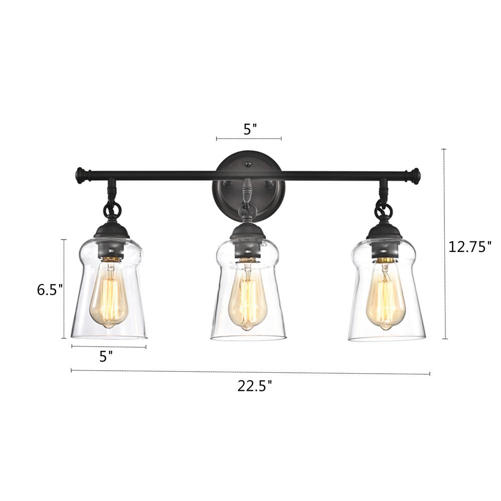 CHLOE Lighting CHERYL Contemporary 3 Light Rubbed Bronze Bath Vanity Fixture 23" Width. Picture 9