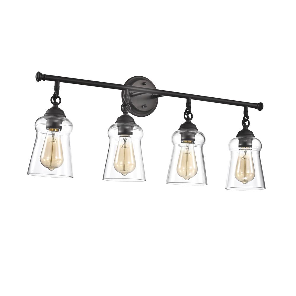 CHLOE Lighting CHERYL Contemporary 4 Light Rubbed Bronze Bath Vanity Fixture 30" Width. Picture 2
