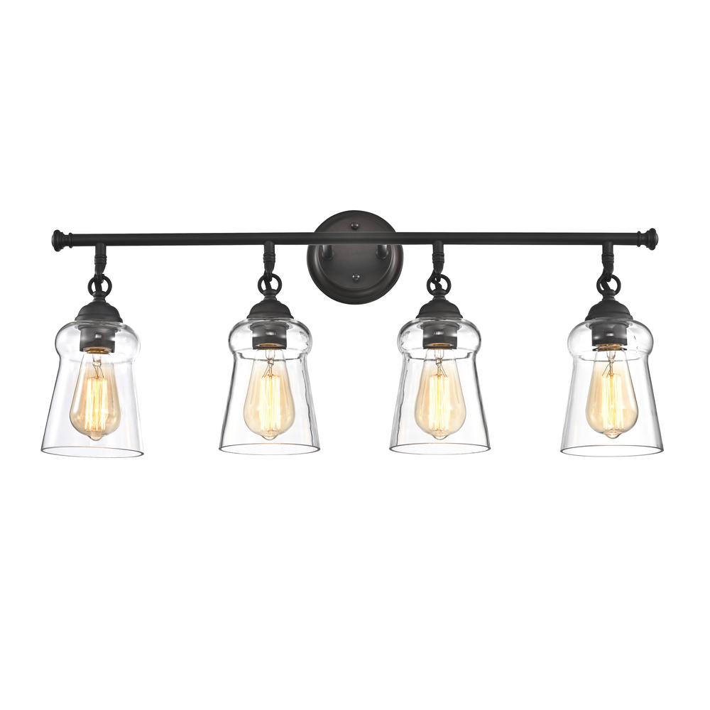 CHLOE Lighting CHERYL Contemporary 4 Light Rubbed Bronze Bath Vanity Fixture 30" Width. Picture 3