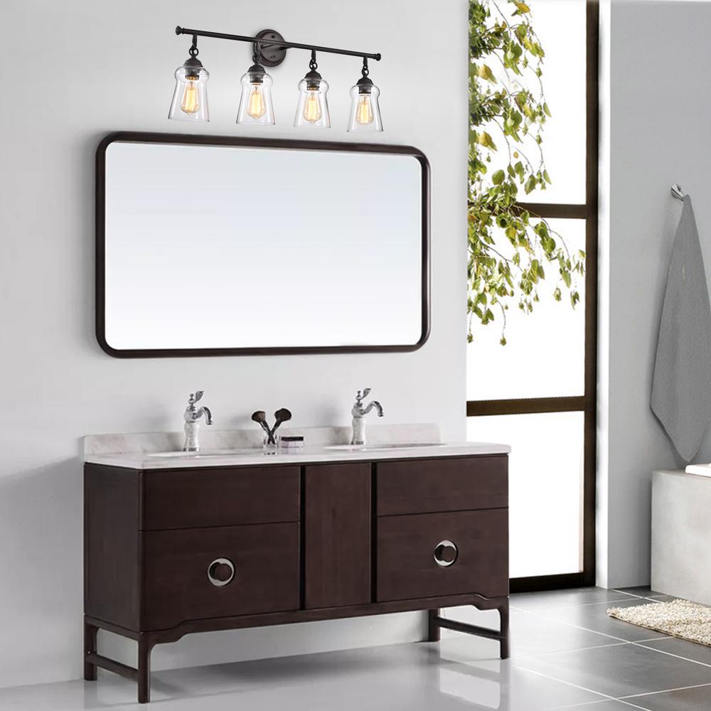 CHLOE Lighting CHERYL Contemporary 4 Light Rubbed Bronze Bath Vanity Fixture 30" Width. Picture 6