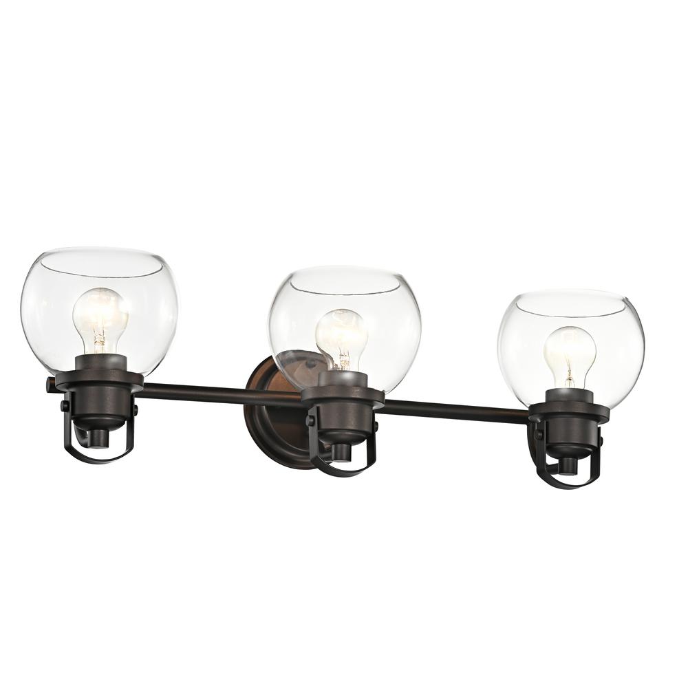 CHLOE Lighting JANICE Contemporary 3 Light Rubbed Bronze Bath Vanity Fixture 26" Width. Picture 1
