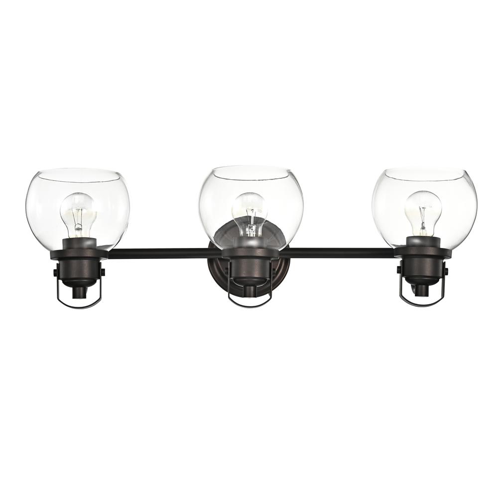CHLOE Lighting JANICE Contemporary 3 Light Rubbed Bronze Bath Vanity Fixture 26" Width. Picture 2