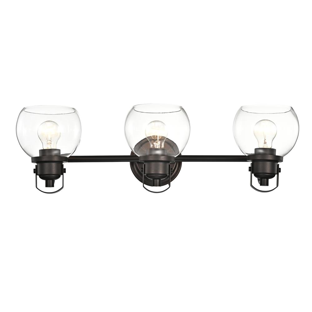 CHLOE Lighting JANICE Contemporary 3 Light Rubbed Bronze Bath Vanity Fixture 26" Width. Picture 3