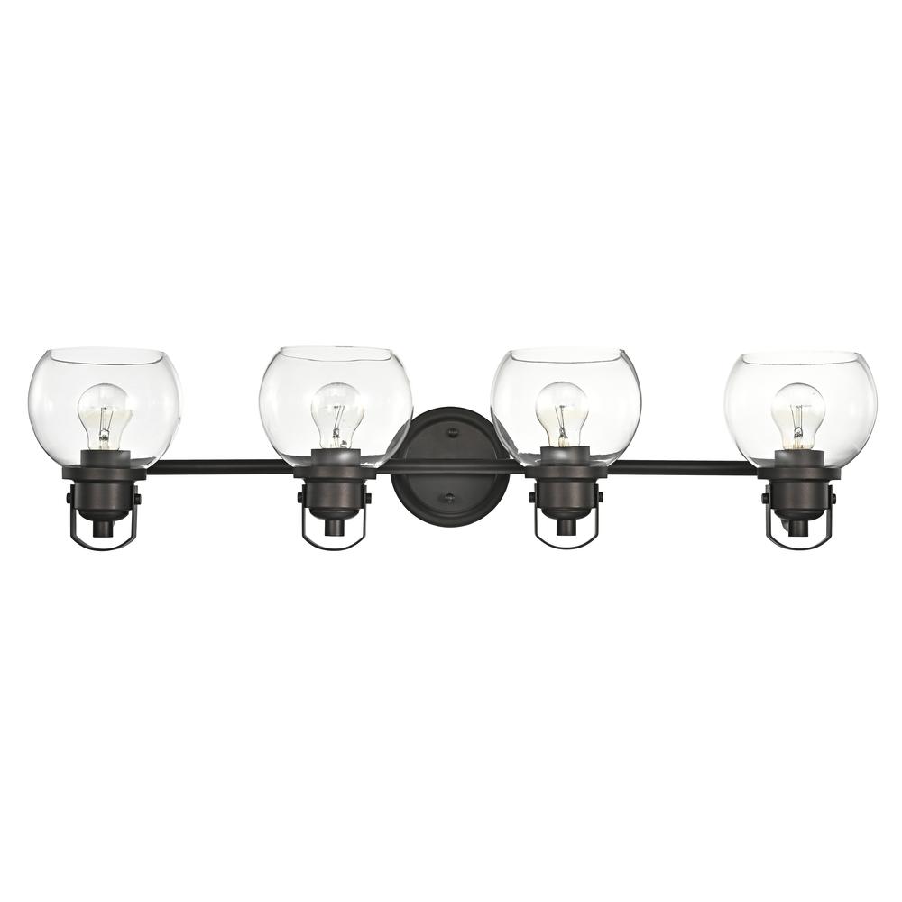 CHLOE Lighting JANICE Contemporary 4 Light Rubbed Bronze Bath Vanity Fixture 34" Width. Picture 2