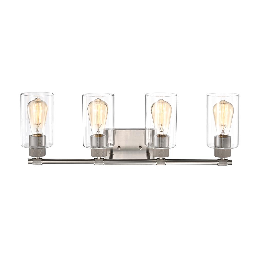 CHLOE Lighting MERCY Contemporary 4 Light Brushed Nickel Bath Vanity Fixture 27" Width. Picture 2