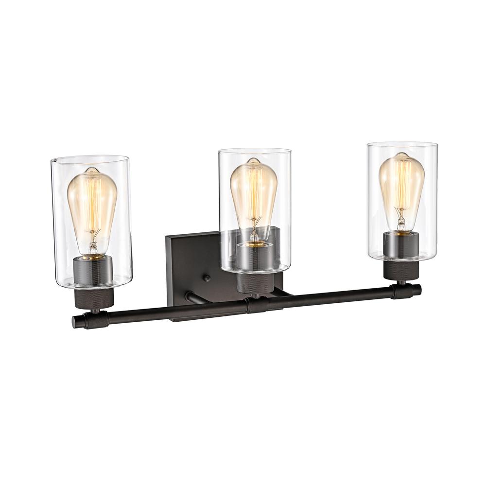 CHLOE Lighting MERCY Contemporary 3 Light Rubbed Bronze Bath Vanity Fixture 22" Width. Picture 1