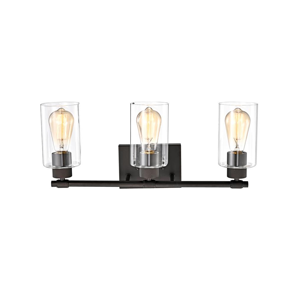 CHLOE Lighting MERCY Contemporary 3 Light Rubbed Bronze Bath Vanity Fixture 22" Width. Picture 2
