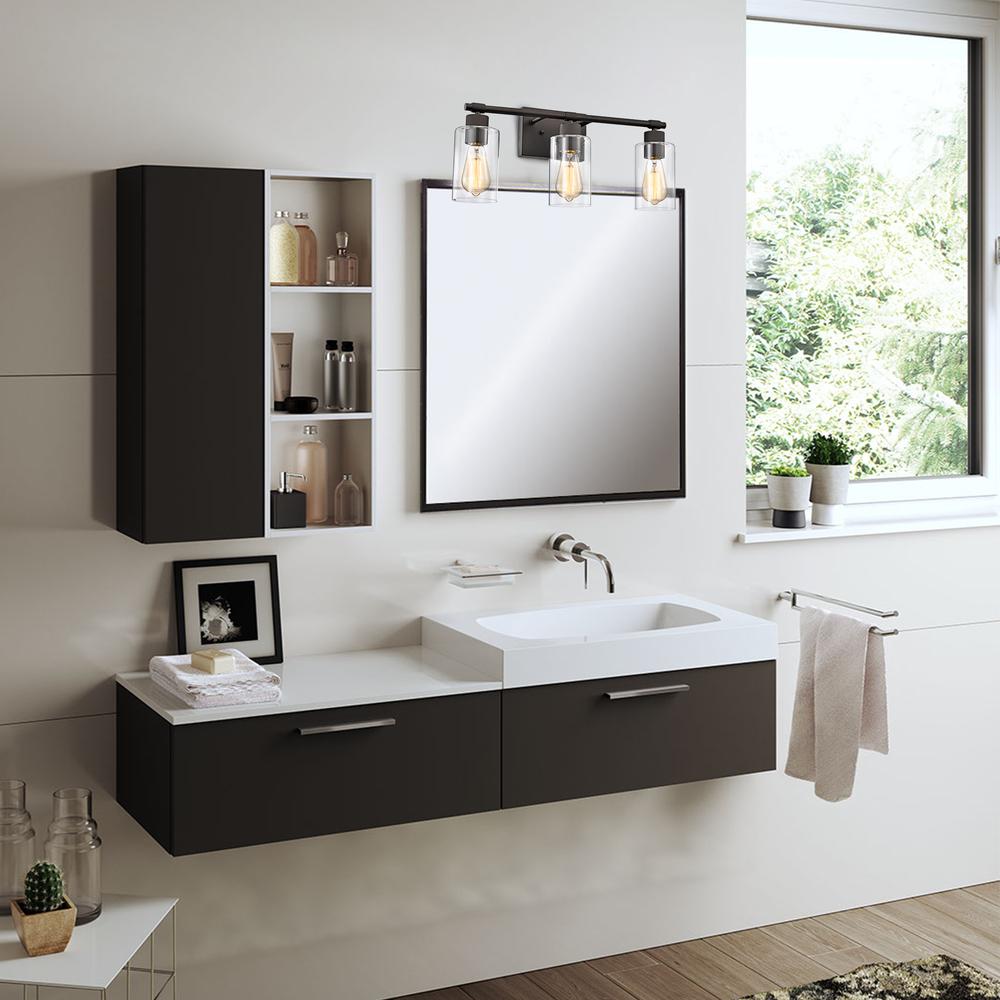 CHLOE Lighting MERCY Contemporary 3 Light Rubbed Bronze Bath Vanity Fixture 22" Width. Picture 6