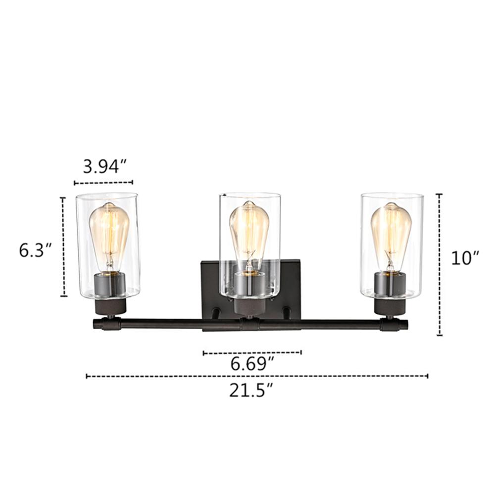 CHLOE Lighting MERCY Contemporary 3 Light Rubbed Bronze Bath Vanity Fixture 22" Width. Picture 8