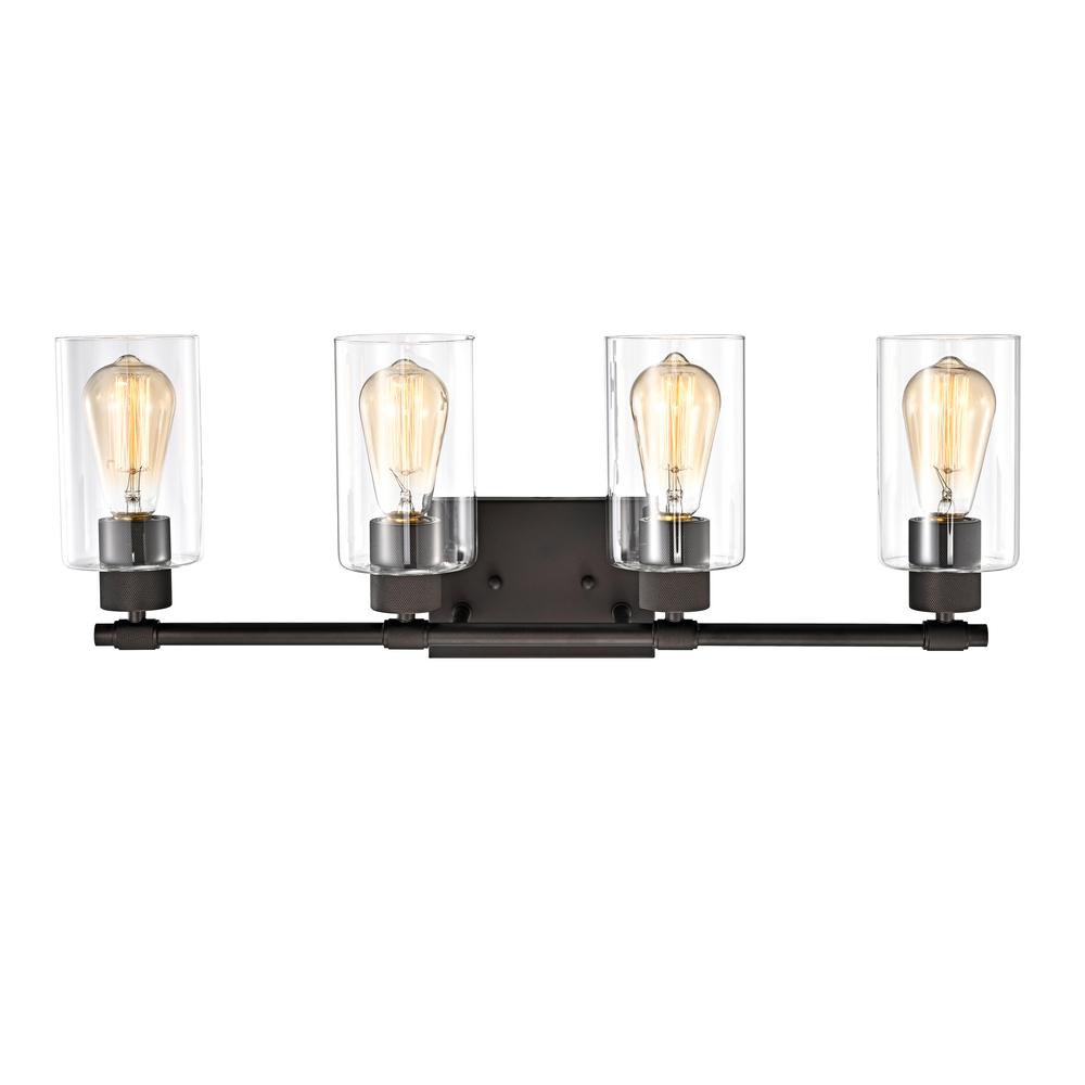 CHLOE Lighting MERCY Contemporary 4 Light Rubbed Bronze Bath Vanity Fixture 27" Width. Picture 2