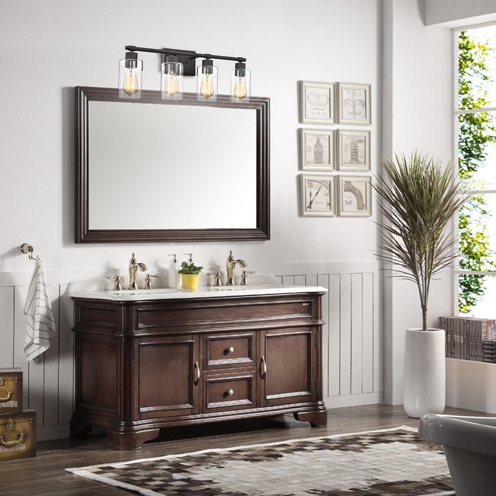 CHLOE Lighting MERCY Contemporary 4 Light Rubbed Bronze Bath Vanity Fixture 27" Width. Picture 6
