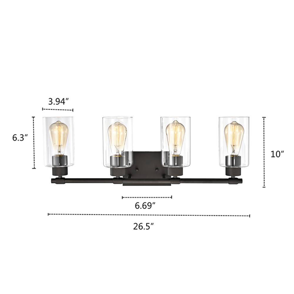 CHLOE Lighting MERCY Contemporary 4 Light Rubbed Bronze Bath Vanity Fixture 27" Width. Picture 8