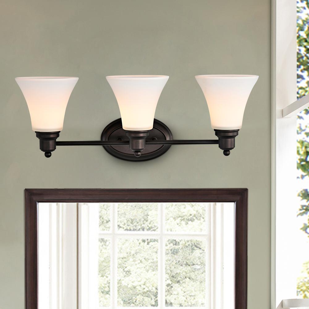 CHLOE Lighting JANET Contemporary 3 Light Rubbed Bronze Bath Vanity Fixture 24" Width. Picture 7