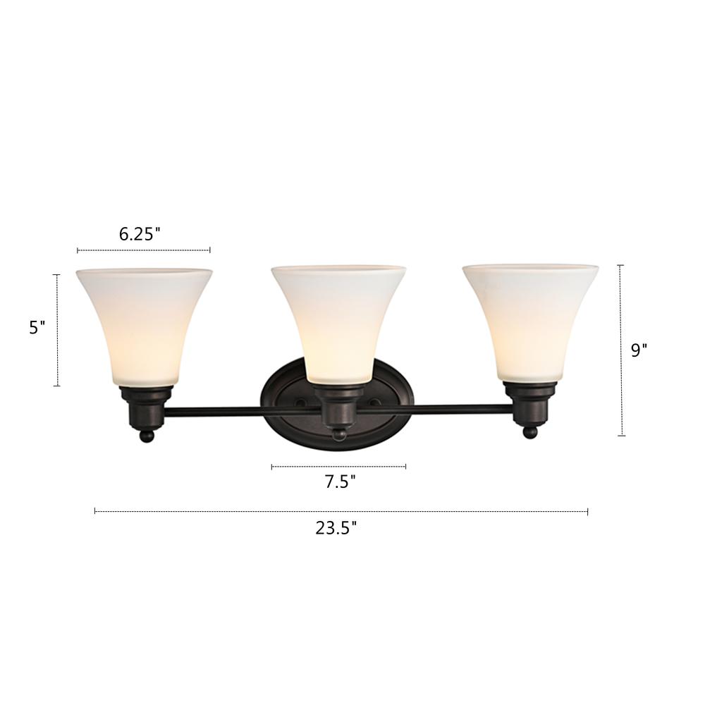 CHLOE Lighting JANET Contemporary 3 Light Rubbed Bronze Bath Vanity Fixture 24" Width. Picture 9